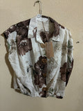 Shirt - Zetaotto - One Size - White & brown flowers - IT26-JUN-HC0007