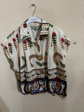 Shirt - Zetaotto - One Size - Beige Brown & flowers - IT26-JUN-HC0016
