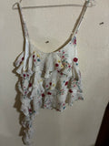 Top - Monique - One Size - Beige & red flowers - IT26-JUN-HC0023