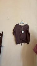 IT26-JUN-SH0570 Knit Top - Mocha (GIO-M12609)