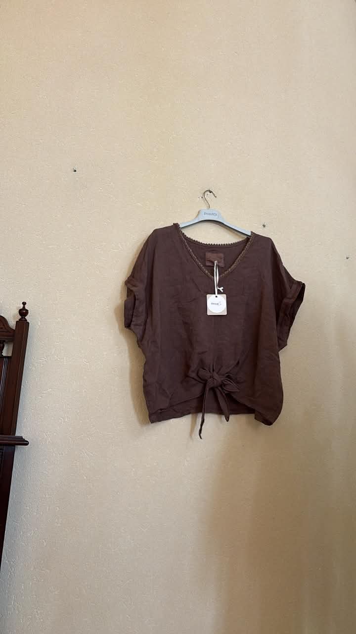 IT26-JUN-SH0571 Knit Top - Mocha (GIO-M12609)