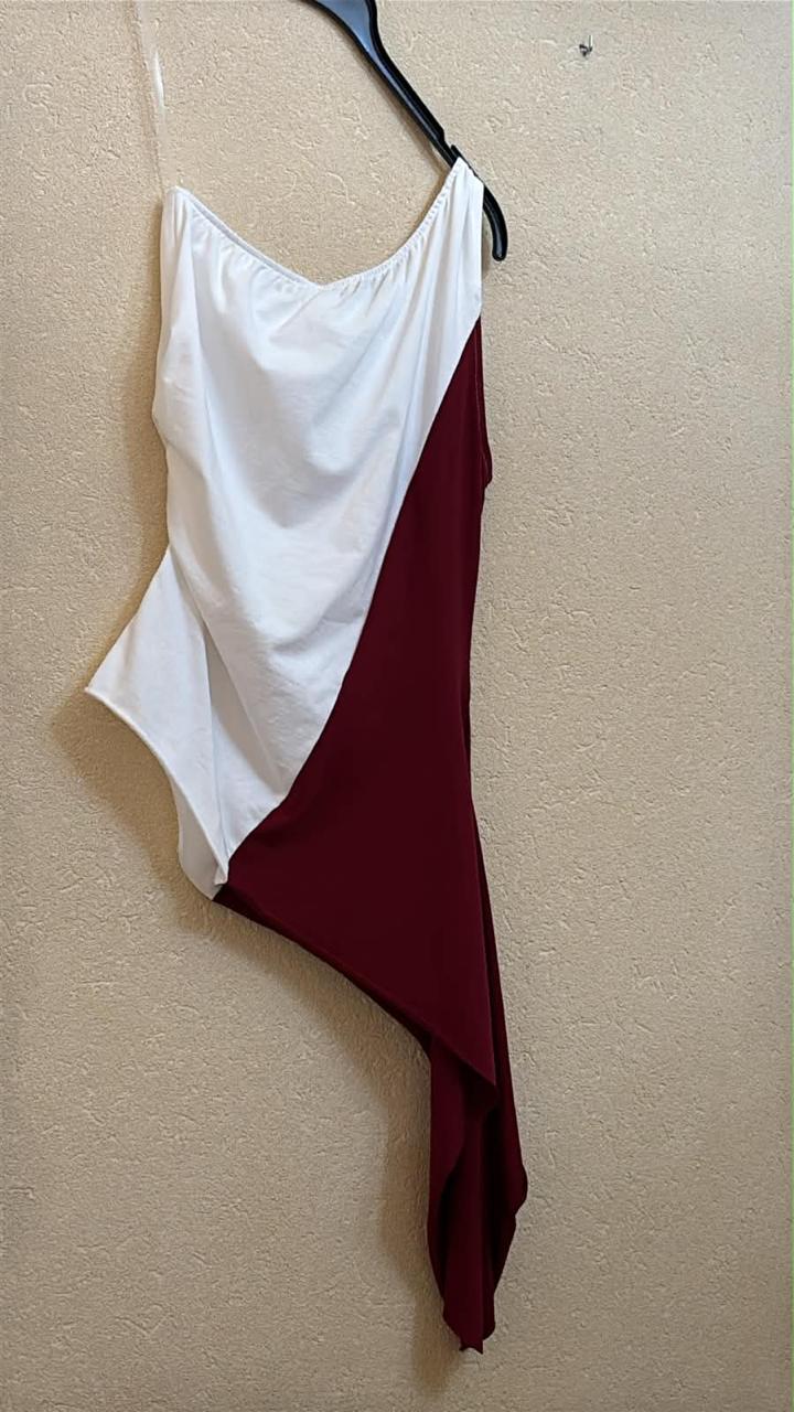 IT26-JUN-SH1214 Bodysuit - White / Burgundy (SV03)