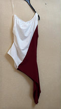 IT26-JUN-SH1215 Bodysuit - White / Burgundy (SV04)
