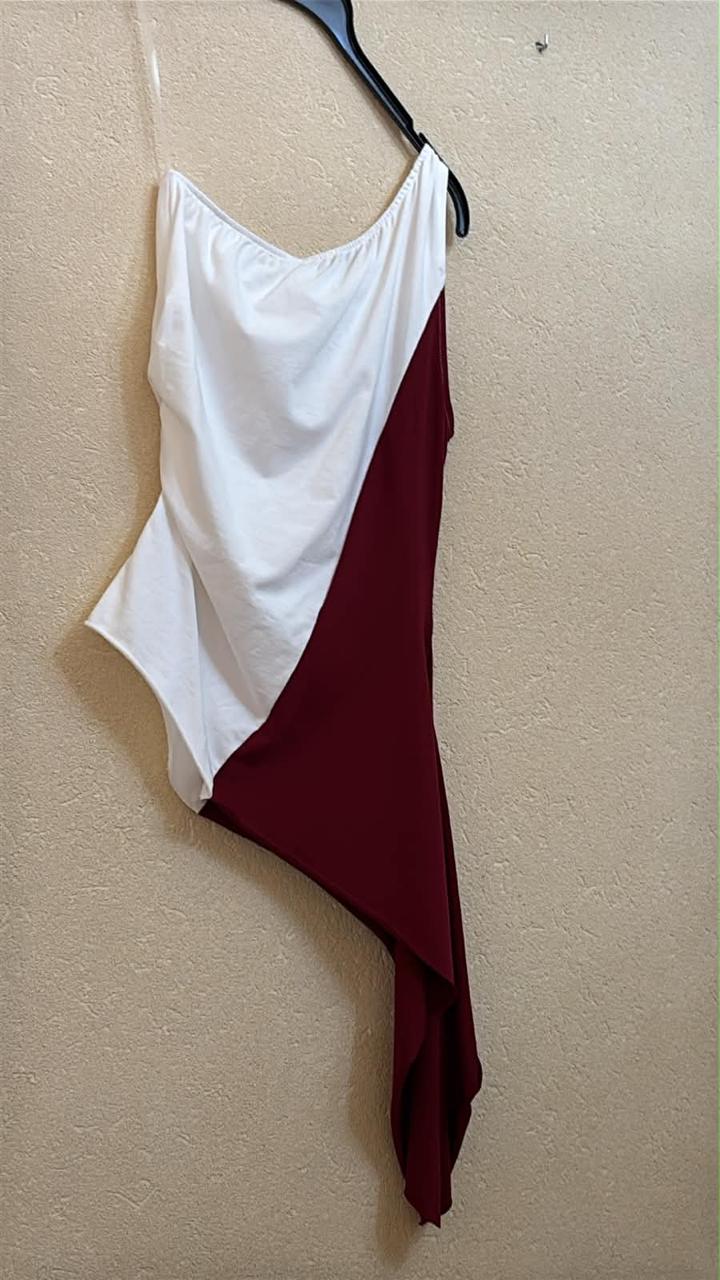 IT26-JUN-SH1215 Bodysuit - White / Burgundy (SV04)