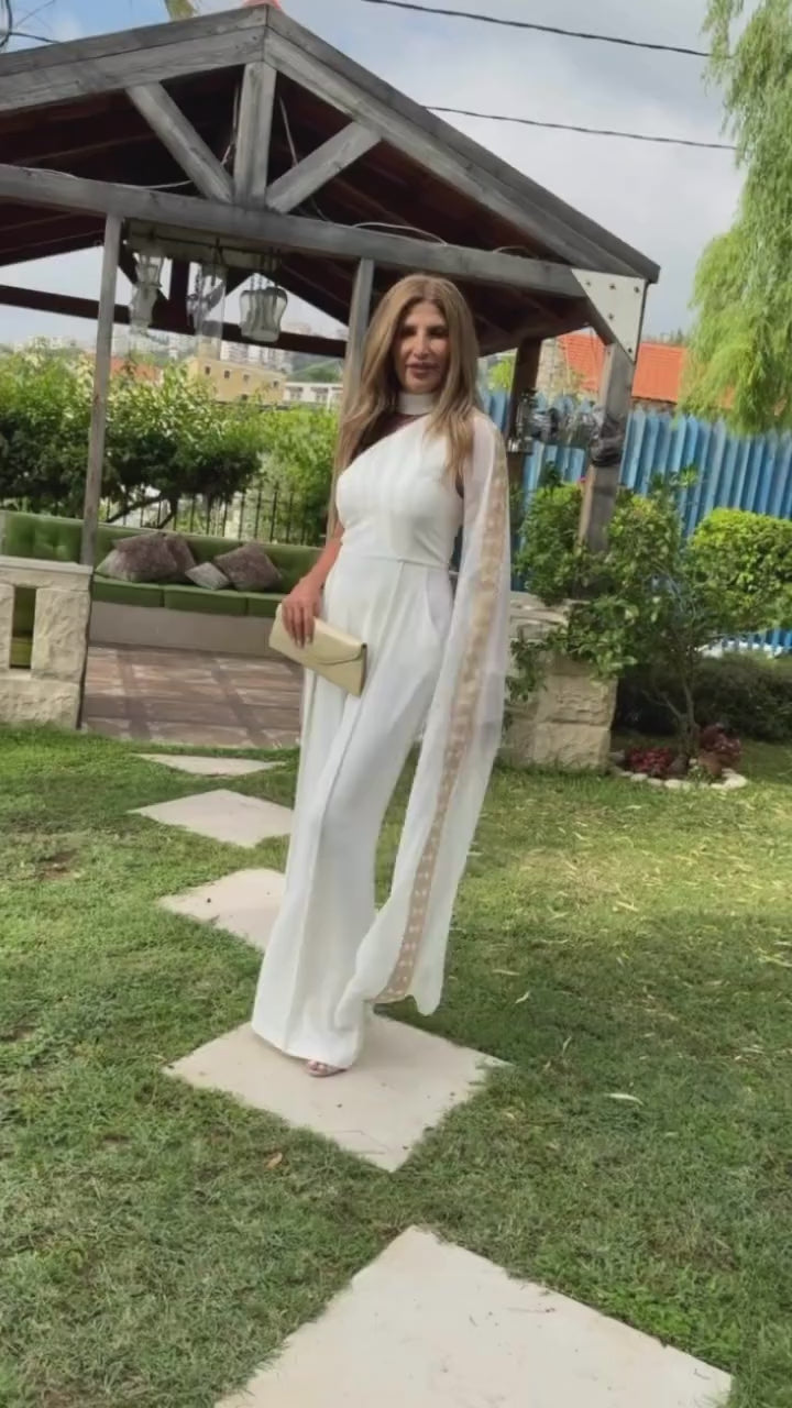 Babylon Overall in Bianco — in motion