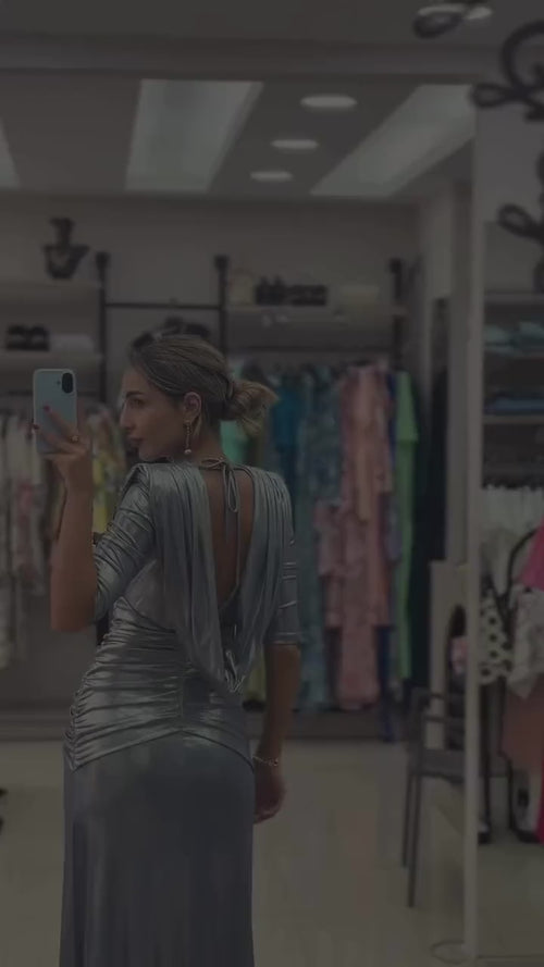 Babylon Dress in Disco Bleu — in motion